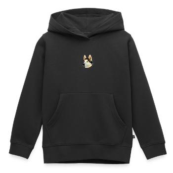 chien de traîneau - Sweat Premium à capuche enfant bio - noir - Devant - AI Model Kid Male (0cm)