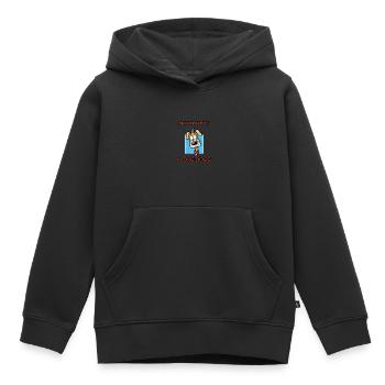Alerte spoiler I Love Dogs Cartoon Canine - Sweat Premium à capuche enfant bio - noir - Devant - AI Model Kid Male (0cm)