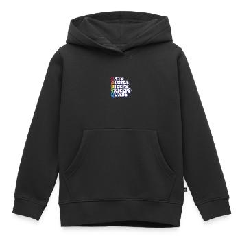 LGBTQ Rainbow Pride Lats Fessiers Biceps Triceps - Sweat Premium à capuche enfant bio - noir - Devant - AI Model Kid Male (0cm)