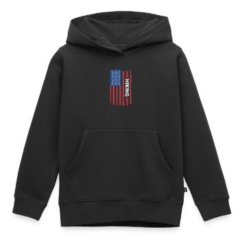 Hiker Us Drapeau Randonnée - Sweat Premium à capuche enfant bio - noir - Devant - AI Model Kid Male (0cm)