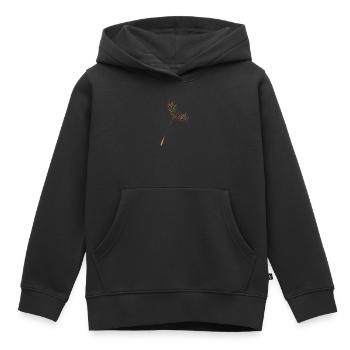 graines de pissenlit colorées et en filigrane (pissenlit) - Sweat Premium à capuche enfant bio - noir - Devant - AI Model Kid Male (0cm)