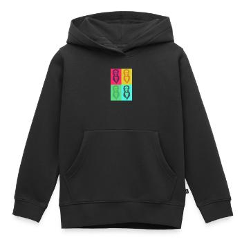 Goethe PopArt Vierfarben - Kinder Premium Organic Hoodie - Schwarz - Vorne - AI Model Kid Male (0cm)