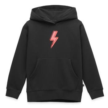 Eclair rouge - Sweat Premium à capuche enfant bio - noir - Devant - AI Model Kid Male (0cm)