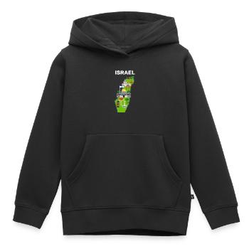 Israël - Sweat Premium à capuche enfant bio - noir - Devant - AI Model Kid Male (0cm)