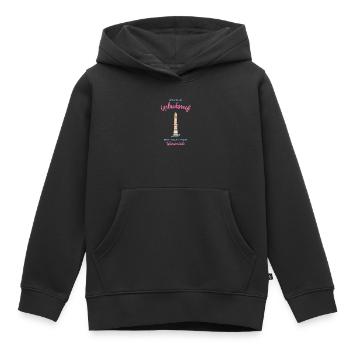 Kultiger alter Leuchtturm Warnemünde , Urlaubsreif - Kinder Premium Organic Hoodie - Schwarz - Vorne - AI Model Kid Male (0cm)