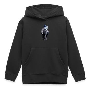Astronaut auf Elefanten-Abenteuer - Kinder Premium Organic Hoodie - Schwarz - Vorne - AI Model Kid Male (0cm)