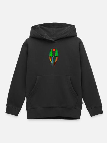 Art inspiré de la nature Peinture Paysage - Sweat Premium à capuche enfant bio - noir
