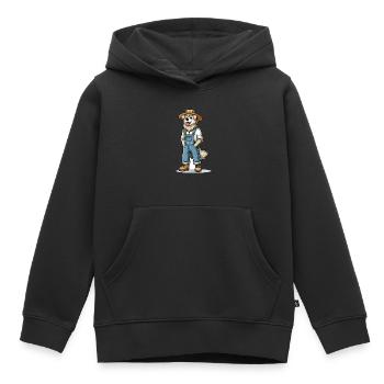 Cute Dog Farmer - Kinder Premium Organic Hoodie - Schwarz - Vorne - AI Model Kid Male (0cm)