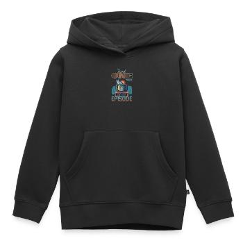 Chat dans les airs - Sweat Premium à capuche enfant bio - noir - Devant - AI Model Kid Male (0cm)