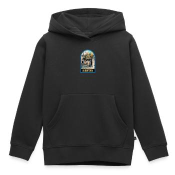 Malerische Gasse, Altstadt, Albufeira - Kinder Premium Organic Hoodie - Schwarz - Vorne - AI Model Kid Male (0cm)