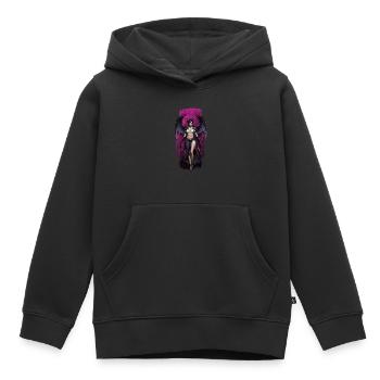 Morrigan, Celtic Goddess of Fate - Kids Premium Organic Hoodie - black - Front - AI Model Kid Male (0cm)