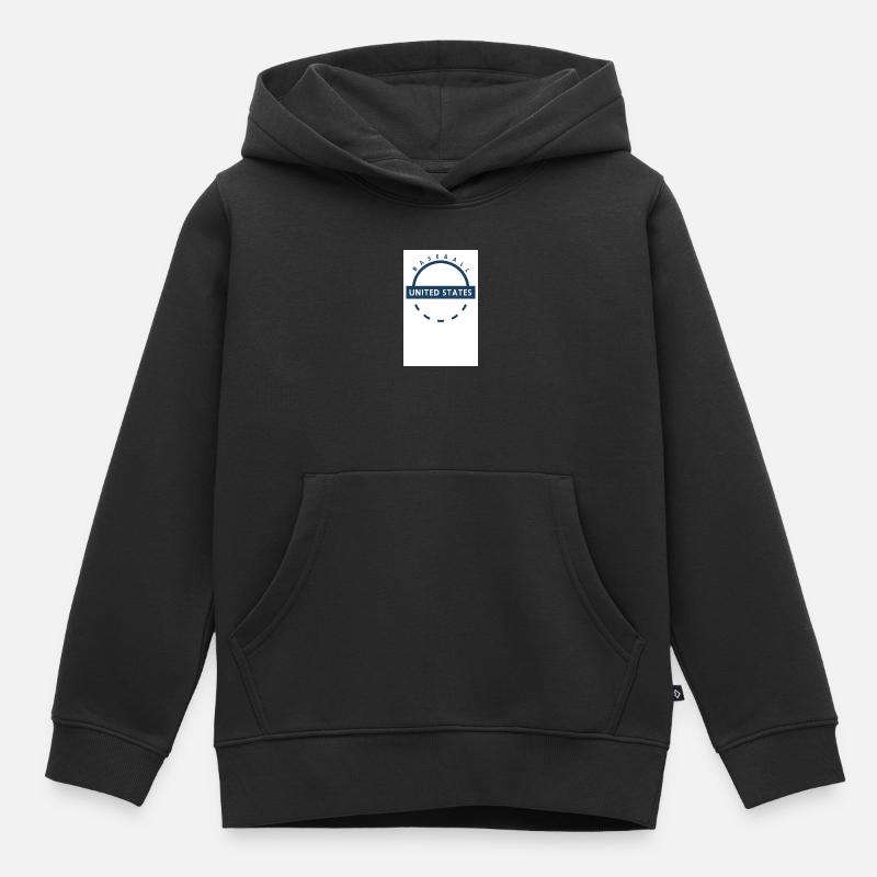 Emblème de Baseball USA - Sweat Premium à capuche enfant bio - noir