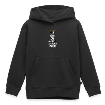 Avant de demander aux Australian Shepherds Aussie Aussies - Sweat Premium à capuche enfant bio - noir - Devant - AI Model Kid Male (0cm)