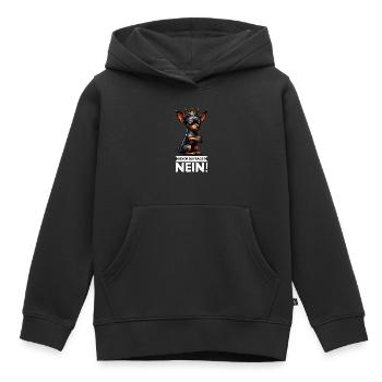 Avant de demander à Miniature Pinscher Pinscher Pinscher Fan - Sweat Premium à capuche enfant bio - noir - Devant - AI Model Kid Male (0cm)