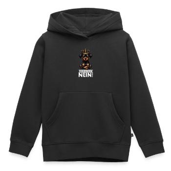 Avant de demander à Miniature Pinscher Pinscher Pinscher Fan - Sweat Premium à capuche enfant bio - noir - Devant - AI Model Kid Male (0cm)