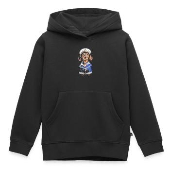 Seemann-Dackel - Kinder Premium Organic Hoodie - Schwarz - Vorne - AI Model Kid Male (0cm)