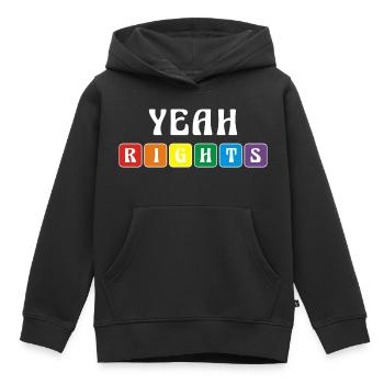 Rainbow oui Droits Graphique - Sweat Premium à capuche enfant bio - noir - Devant - AI Model Kid Male (0cm)