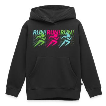 Joggen, Lauftraining, Sportler - Kinder Premium Organic Hoodie - Schwarz - Vorne - AI Model Kid Male (0cm)