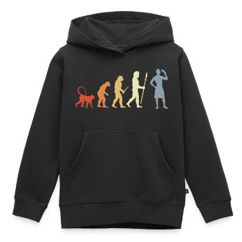 Evolution Eiscreme Liebhaber - Kinder Premium Organic Hoodie - Schwarz - Vorne - AI Model Kid Male (0cm)