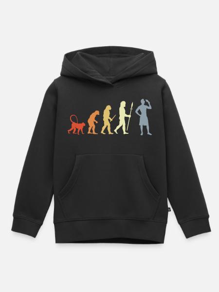 Evolution Eiscreme Liebhaber - Kinder Premium Organic Hoodie - Schwarz