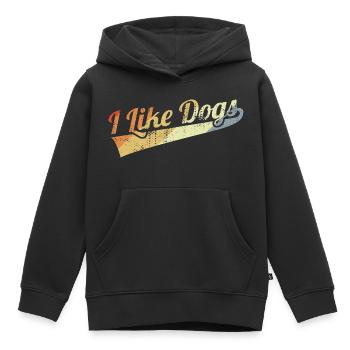 L’amour des chiens - Sweat Premium à capuche enfant bio - noir - Devant - AI Model Kid Male (0cm)