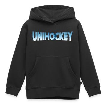 Unihockey - Kinder Premium Organic Hoodie - Schwarz - Vorne - AI Model Kid Male (0cm)