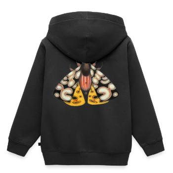 Moth noir et jaune - Sweat Premium à capuche enfant bio - noir - Dos - AI Model Kid Male (0cm)