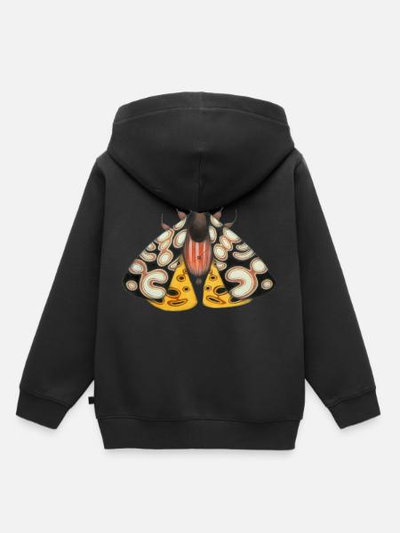 Moth schwarz und gelb - Kinder Premium Organic Hoodie - Schwarz