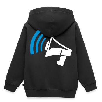 mégaphone cadeau - Sweat Premium à capuche enfant bio - noir - Dos - AI Model Kid Male (0cm)