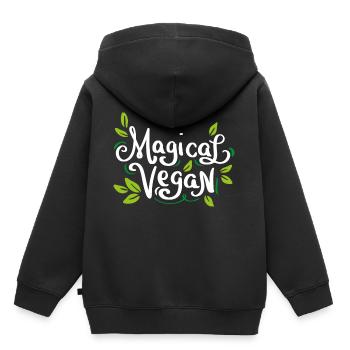 Magical Vegan Veganer Veganerin Ernährung Nahrung - Kinder Premium Organic Hoodie - Schwarz - Hinten - AI Model Kid Male (0cm)
