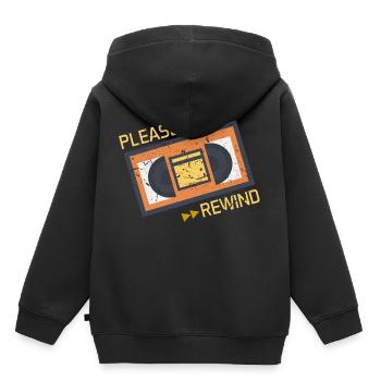 Drôle VHS VCR Vintage des années 90 des années 80 chemise cadeau - Sweat Premium à capuche enfant bio - noir - Dos - AI Model Kid Male (0cm)