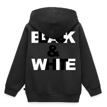 Black & White - Sweat Premium à capuche enfant bio - noir - Dos - AI Model Kid Male (0cm)