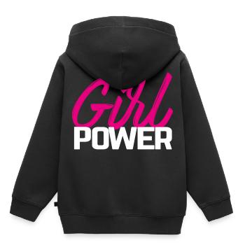 Le pouvoir des filles - Sweat Premium à capuche enfant bio - noir - Dos - AI Model Kid Male (0cm)