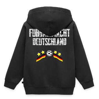 Deutschland, Fußballmacht, Fußball, Sport, Vintage - Kinder Premium Organic Hoodie - Schwarz - Hinten - AI Model Kid Male (0cm)