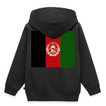 Afghanistan - Kids Premium Organic Hoodie - black - Back - AI Model Kid Male (0cm)