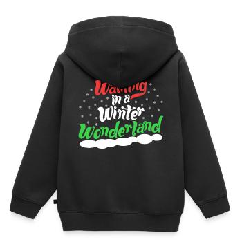 Marcher dans un pays des merveilles d'hiver - Noël Xmas - Sweat Premium à capuche enfant bio - noir - Dos - AI Model Kid Male (0cm)