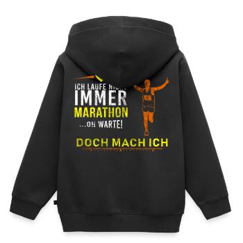 Marathon - Kinder Premium Organic Hoodie - Schwarz - Hinten - AI Model Kid Male (0cm)
