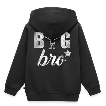 Big Brother Big Bro cadeau frères et sœurs - Sweat Premium à capuche enfant bio - noir - Dos - AI Model Kid Male (0cm)