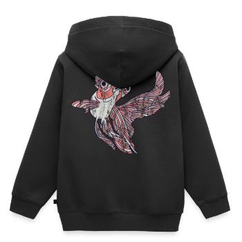 poisson rouge - Sweat Premium à capuche enfant bio - noir - Dos - AI Model Kid Male (0cm)