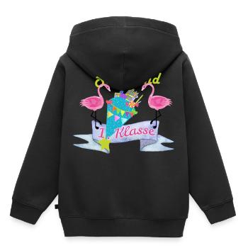 Einschulung Flamingo Schultüte 1 Klasse Schule - Kinder Premium Organic Hoodie - Schwarz - Hinten - AI Model Kid Male (0cm)