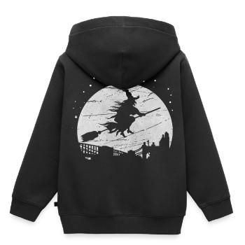 sorcière - Sweat Premium à capuche enfant bio - noir - Dos - AI Model Kid Male (0cm)