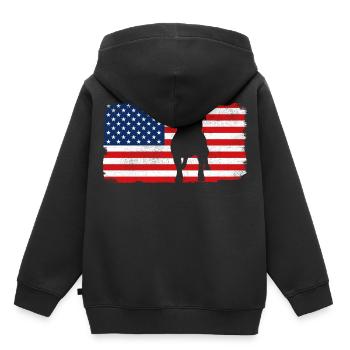 USA American Bulldog - Kinder Premium Organic Hoodie - Schwarz - Hinten - AI Model Kid Male (0cm)
