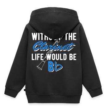 clarinette - Sweat Premium à capuche enfant bio - noir - Dos - AI Model Kid Male (0cm)