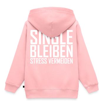 Single bleiben Stress vermeiden! Scheiß auf Love - Kinder Premium Organic Hoodie - Rosa - Hinten - AI Model Kid Female (0cm)