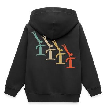 Retro Vintage Style Gymnastics Gymnastics Acrobatics - Kids Premium Organic Hoodie - black - Back - AI Model Kid Male (0cm)