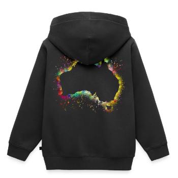 Australien Kontinent - Kinder Premium Organic Hoodie - Schwarz - Hinten - AI Model Kid Male (0cm)