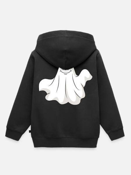 Halloween Geist Gespenst - Kinder Premium Organic Hoodie - Schwarz