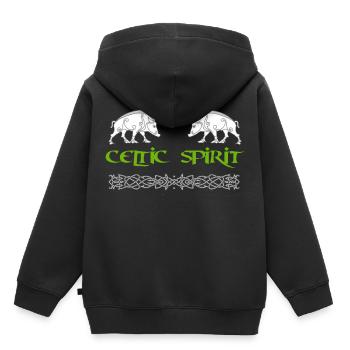 Celtic Spirit - zwijn - Kinder Premium hoodie biologisch - zwart - Achter - AI Model Kid Male (0cm)