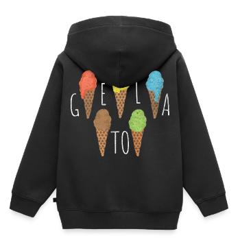 Eis - Kinder Premium Organic Hoodie - Schwarz - Hinten - AI Model Kid Male (0cm)