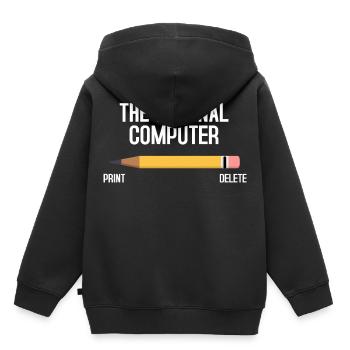 ordinateur - Sweat Premium à capuche enfant bio - noir - Dos - AI Model Kid Male (0cm)
